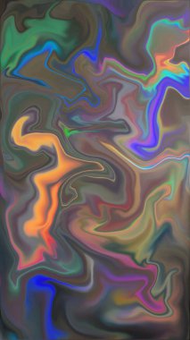 The abstract image showcases vibrant, swirling colors like blue, orange, and green against a dark background. The fluid, wavy patterns create a sense of dynamic movement and energy. clipart