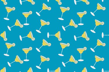 Yaz şablonu, Hawaii, plaj, renkli, pürüzsüz vektör deseni, el çizimi, baskı kumaşı, masa dekorasyonu, duvar, plaj gömleği, hatta ambalaj için uygun..