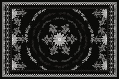 İran Halısı veya İran Halısı Geleneksel Tasarımı Oriental Damask Çiçek Nakışı Halı, Atmaca, Duvar Kağıdı, Paketleme, Kumaş, Kıyafet ve Kabile Vektör Dokuları.