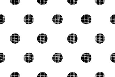 Kumaş, Arkaplan, Yazdırma, Paketleme ve İç Dekor İçin Siyah ve Beyaz Polka Noktasız Klasik Vektör Tasarımı.