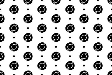 Kumaş, Arkaplan, Yazdırma, Paketleme ve İç Dekor İçin Siyah ve Beyaz Polka Noktasız Klasik Vektör Tasarımı.