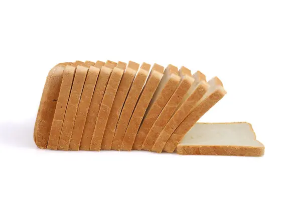 Beyaz arka planda izole edilmiş kızarmış ekmek..