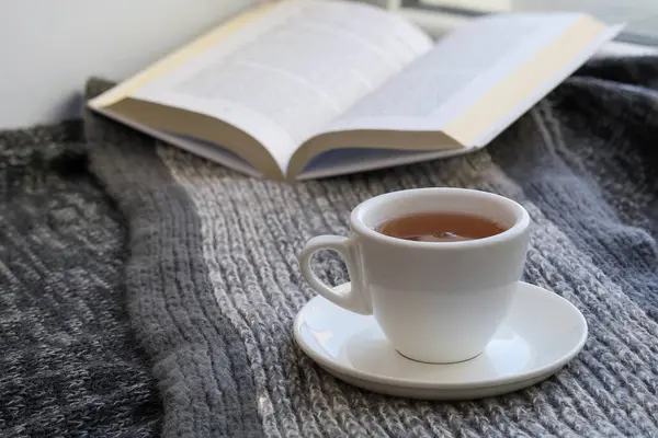 Pencere kenarında bir fincan çay ve sıcak yün elbiseler kış günlerinde ısınmaya yardımcı olur ve ilginç bir kitap ya da kitapla zaman geçirir..