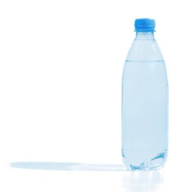 Plastic bottle with a capacity of 0.5 liters with water, isolated on a white background. clipart