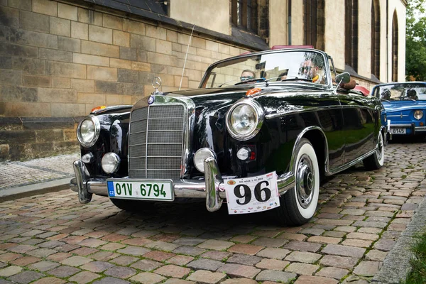 Prague République Tchèque 1Er Octobre 2022 Mercedes Noire Vintage Événement — Photo
