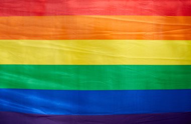 Colorful rainbow flag - symbol of LGBT gay pride