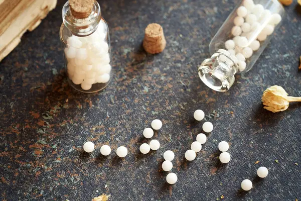 Homeopathische Bollen Tafel — Stockfoto