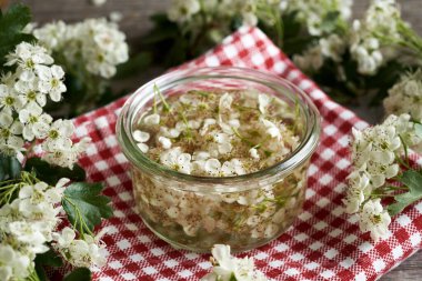 Kalbin Hawthorn çiçeği tentürünün hazırlanması