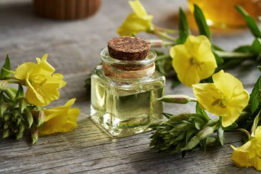 Cam şişedeki çuha çiçeği yağı.