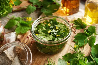 Taze çiçek açan tetterworttan ya da cam kavanozdaki daha büyük celandin bitkisinden bitkisel tentürler yapmak.