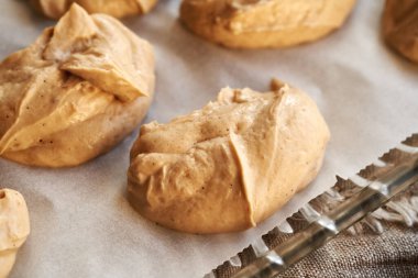 Yunan yoğurdu, fındık ezmesi, akçaağaç şurubu ve vanilya gibi sağlıklı tatlıların hazırlanması