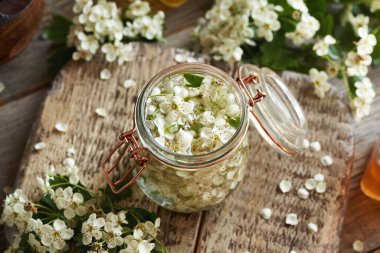 Bahar aylarında taze dikenli çiçeklerden elde edilen bitkisel tentürlerin hazırlanması