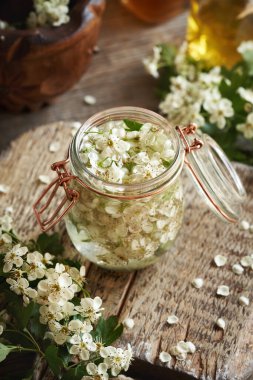 Bahar aylarında taze dikenli çiçeklerden elde edilen bitkisel tentürlerin hazırlanması