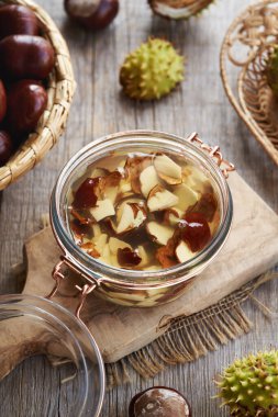 Taze at kestanesi ve alkolden bitkisel tentürlerin hazırlanması