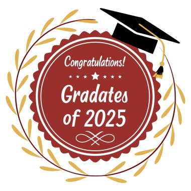 2025 Sınıfı 'nın başarılarını bu zarif, yuvarlak logo kutlama rozeti ile kutlayın. Hem baskı hem de internet kullanımı için mükemmel. Temiz, modern bir tasarım ile mezuniyet davetiyeleri, duyurular, ürünler ve dijital medya için ideal.