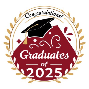 2025 Sınıfı 'nın başarılarını bu zarif, yuvarlak logo kutlama rozeti ile kutlayın. Hem baskı hem de internet kullanımı için mükemmel. Temiz, modern bir tasarım ile mezuniyet davetiyeleri, duyurular, ürünler ve dijital medya için ideal.