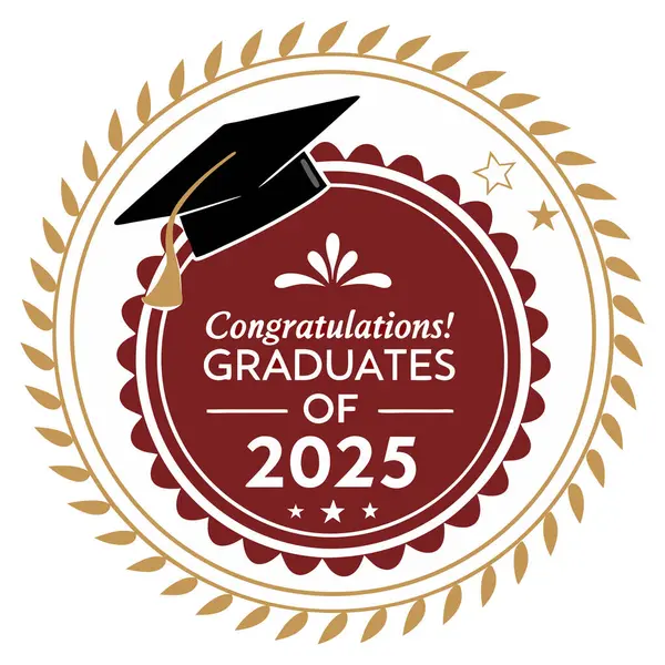 2025 Sınıfı 'nın başarılarını bu zarif, yuvarlak logo kutlama rozeti ile kutlayın. Hem baskı hem de internet kullanımı için mükemmel. Temiz, modern bir tasarım ile mezuniyet davetiyeleri, duyurular, ürünler ve dijital medya için ideal.