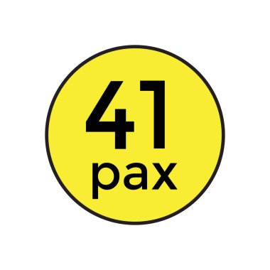 Ticari Araçlar için 41 Pax Etiketi Vektör İllüstrasyon Şablonu. Bu yüksek kaliteli, düzenlenebilir vektör şablonu, 41 yolcu kapasitesini gösteren ticari araçlarda kullanılmak üzere tasarlanmıştır. Nakliye operatörleri ve tasarımcılar için mükemmel., 