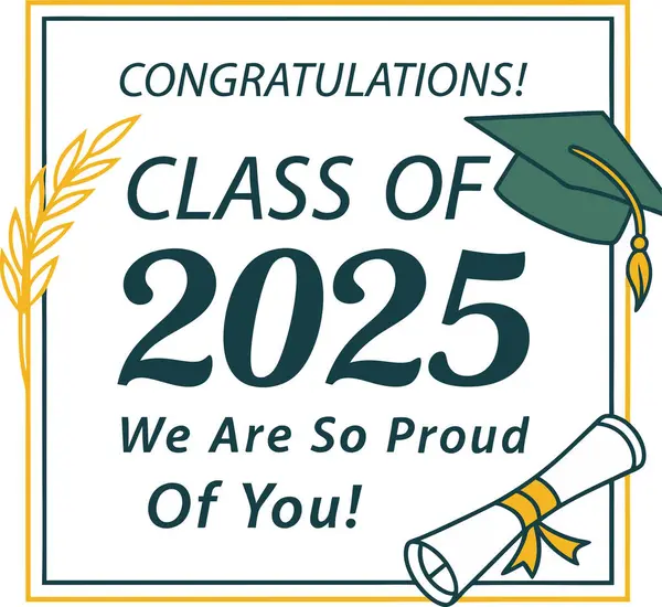 Mezuniyet partileri, törenler ve fotoğraf arkaplanları için mükemmel bir tasarım. Bu tasarım mezunlarınızı onurlandırmak için cesur tipografi ve şenlik unsurları içeriyor. Lise ya da üniversite mezunları için ideal. Tebrikler demenin unutulmaz bir yolu.! 