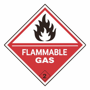 A * Sınıf 2 Yanıcı Gaz Şablonu *, Ulaşım ve işyeri güvenlik düzenlemeleri (DOT, GHS, ADR, ADR) tarafından tanımlanan yanıcı gazlar içeren kapları veya paketleri tanımlamak için kullanılan standart bir güvenlik etiketidir.).