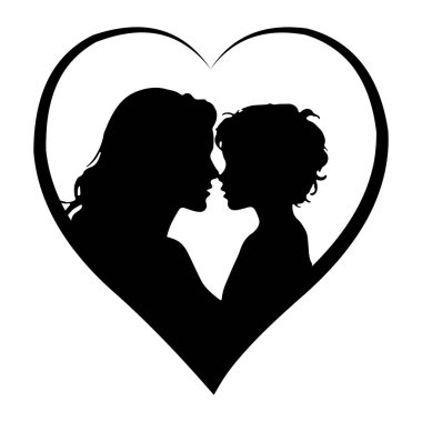 Bu Anne ve Çocuk Aşk Silueti, kalp şeklindeki bir dizaynın içinde, derin sevgi, ilgi ve annelik bağını sembolize eden dokunaklı bir kucaklaşmayı içeriyor. Anneler Günü grafikleri için ideal, aile temalı dekor, ya da duygusal markalaşma, bu vektör 