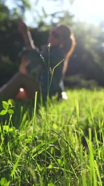Güneşli bir günde güzel bir kız parktaki yeşil çimlerde dinlenir. İnce bir kamera hareketi ve bulanık bir arkaplan ile çekilen resim onun rahatlatıcı ruh halini vurgular..
