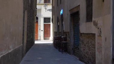 Floransa 'daki Cobblestone Sokak Bar Sahnesi