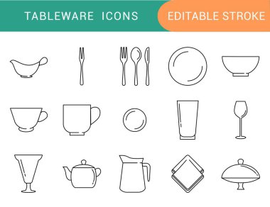 tablo tablosu simgesi simgesi simgesi simgesi, bulaşık malzemesi düzenlenebilir vuruş simgesi 