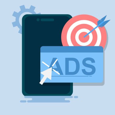 reklam rengi simgesi. Reklam illüstrasyonu hedeflendi. İzole sembol çizimi. EPS 2