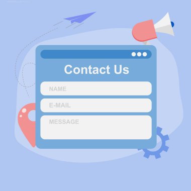 Web afişi, iniş sayfası, iş sunumu, web sitesi afişi, müşteri hizmetleri, müşteriler için şikayet yardımı konsepti ile iletişime geçin. EPS 1