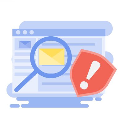 İniş ekranı, bir dolandırıcılık girişimi var. Web siteleri, mobil uygulamalar ve afişler için kullanılabilir. Çizim düz biçimli.