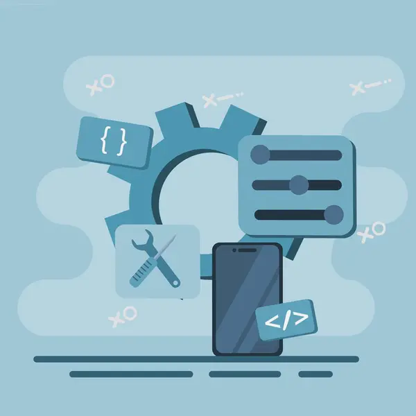 Ekrandaki yapılandırma ayarlarının yansıması. Düz stil.