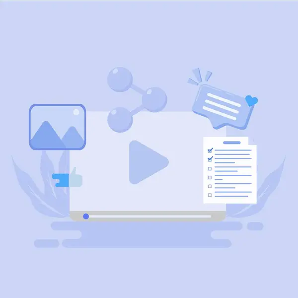  Sosyal medyada içerik yönetimi kavramı. Sosyal medya aracılığıyla içerik tanıtımı.