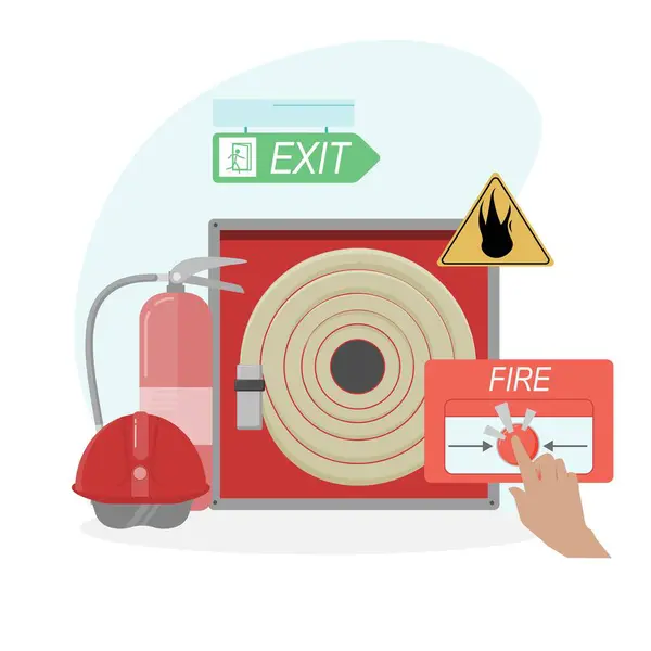 İtfaiye ekipmanları, protokoller ve prosedürler, yangın alarmı sistemleri. Yangın Güvenliği Eğitimi, Kontrol Listeli Yangın Güvenlik Protokolleri. Modern Düz Biçim.