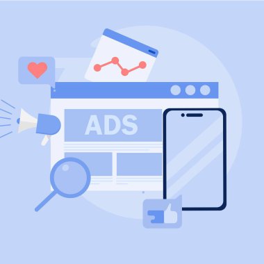 reklam, reklam, reklam, reklam, reklam, promosyon, iş, reklam, pazarlama, reklam. düz biçim vektör illüstrasyonu