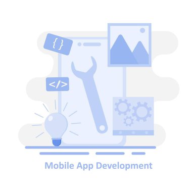 mobil geliştirme düz çizgi simgesi