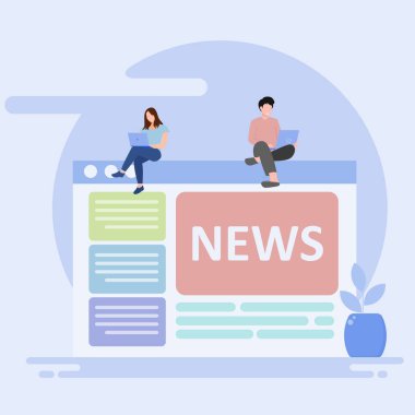 haber düz vektör illüstrasyonu.