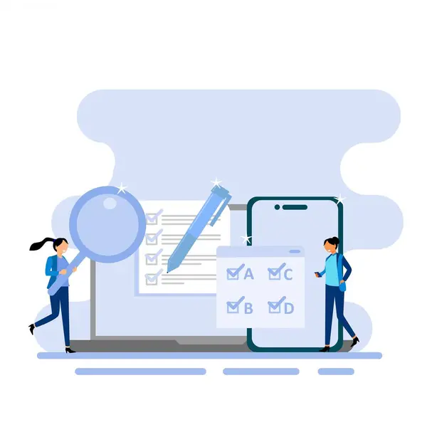 Dizüstü bilgisayarla çalışan iş adamlarının vektör çizimi