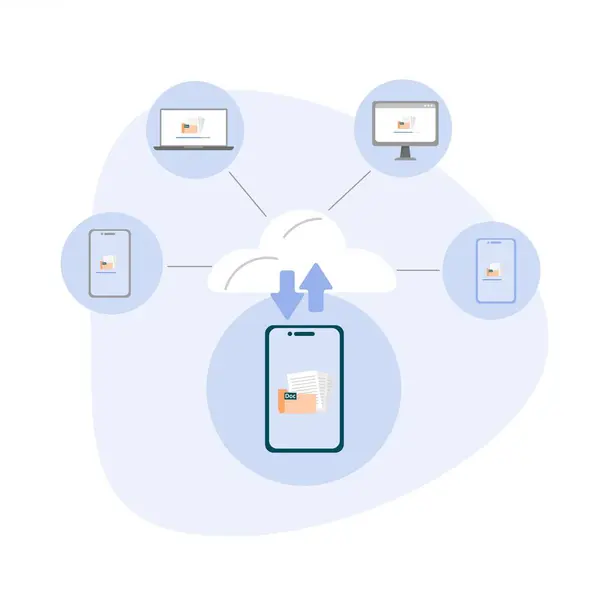 Tabletli bir akıllı telefon simgesinin vektör çizimi