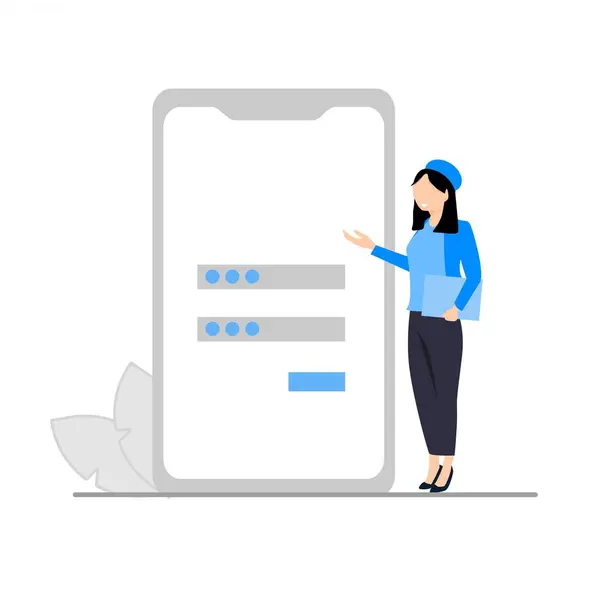 E- posta, kontörlü cep telefonu numarası ve sosyal medya kullanılarak bağlanma illüstrasyonu. Kayıt ve giriş kavramı