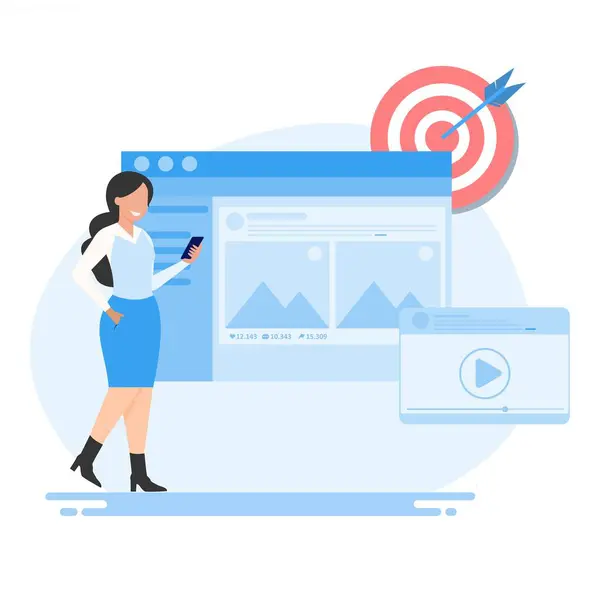 cep telefonu olan iş adamlarının düz tasarım konsepti.