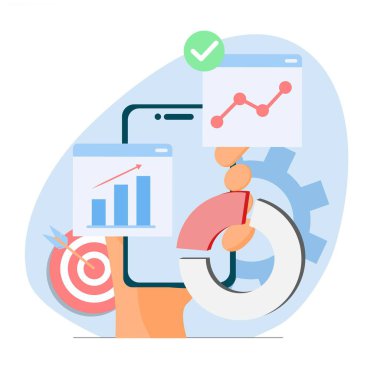 iş analizi düz renk vektörü simgesi