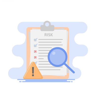 Büyüteçle belgenin vektör düz çizimi.