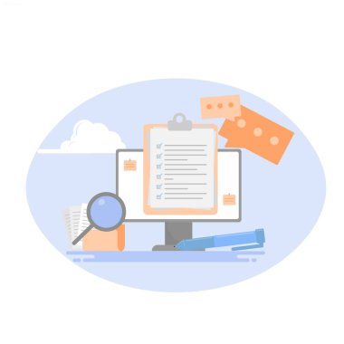 İnternet anketi doldurma, çevrimiçi anket konsepti.