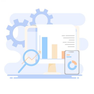 İş analizi konsepti. düz biçim.