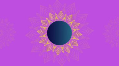 Mor süslemeli mavi pankart ve metninizi yerleştirin