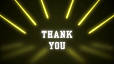 Karanlık arkaplanda parlayan ışıkları olan neon metne teşekkürler.