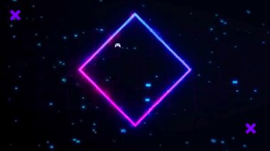 Parlayan neon üçgen simgesi koyu arkaplanda izole edildi. Renkli parlak neon şekiller, vektör. 3d illüstrasyon