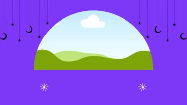 Ayın arka planının vektör çizimi