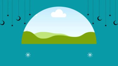 bulutlu ve dağlı vektör özeti